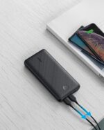 ⁦دولي Anker Portable Charger, 325 Power Bank (PowerCore Essential 20K) 20000mAh Battery Pack with High-Speed PowerIQ Technology and USB-C (Input Only) for iPhone, Samsung Galaxy, and More⁩ - الصورة ⁦3⁩