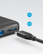 ⁦دولي Anker Portable Charger, 325 Power Bank (PowerCore Essential 20K) 20000mAh Battery Pack with High-Speed PowerIQ Technology and USB-C (Input Only) for iPhone, Samsung Galaxy, and More⁩ - الصورة ⁦4⁩