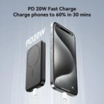 ⁦JOYROOM 10000 mAh JR-W020 20W Mini Magnetic Wireless Power Bank Black⁩ - الصورة ⁦2⁩