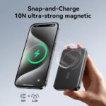 ⁦JOYROOM 10000 mAh JR-W020 20W Mini Magnetic Wireless Power Bank Black⁩ - الصورة ⁦3⁩