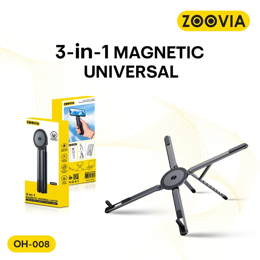 8888888888888888888888_ffe51eb5-64c1-4bb8-a976-bcf0ebd143e4 ZOOVIA OH-008 | 3-in-1 Magnetic Stand - الصورة 1